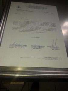 Clique na imagem para ampliar o memorando apresentado aos profissionais de enfermagem do HRG