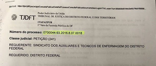 Mais uma vitória: GDF tem que voltar a pagar a GTIT a todos técnicos em enfermagem, desde o requerimento