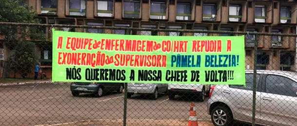 Servidores do Centro Obstétrico do HRT protestam contra exoneração arbitrária da supervisora de enfermagem