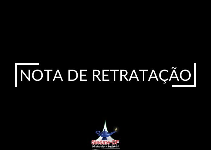 NOTA DE RETRATAÇÃO PÚBLICA