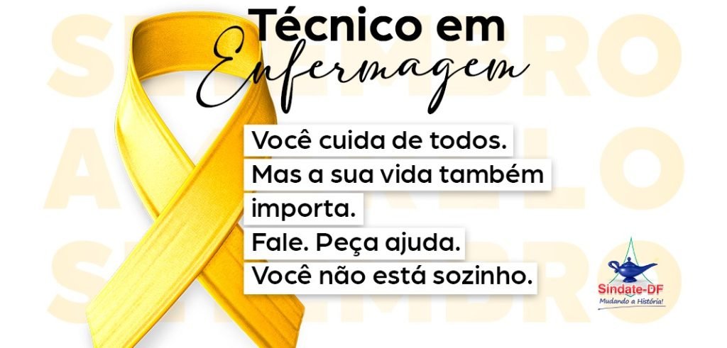 Setembro Amarelo: Sindate oferece apoio psicológico aos Técnicos em Enfermagem